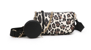 Marina Crossbody, Black Snow Leopard